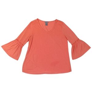 New Directions Coral Bell Sleeve Top Sz L